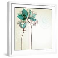 Retro Floral Background-Danussa-Framed Art Print