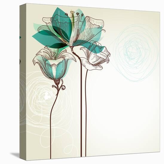 Retro Floral Background-Danussa-Stretched Canvas