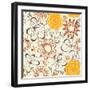 Retro Floral Pattern-Danussa-Framed Art Print
