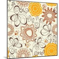 Retro Floral Pattern-Danussa-Mounted Art Print