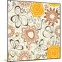 Retro Floral Pattern-Danussa-Mounted Art Print