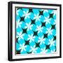 Retro Flower Pattern Blue-null-Framed Giclee Print