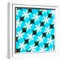 Retro Flower Pattern Blue-null-Framed Giclee Print