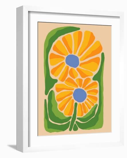 Retro Flower Print V-Dariia Khotenko-Framed Photographic Print