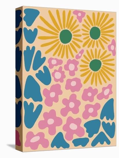 Retro Flower Print VI-Dariia Khotenko-Stretched Canvas