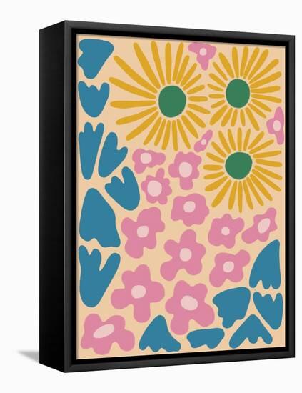 Retro Flower Print VI-Dariia Khotenko-Framed Stretched Canvas