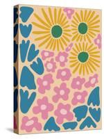 Retro Flower Print VI-Dariia Khotenko-Stretched Canvas