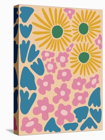 Retro Flower Print VI-Dariia Khotenko-Stretched Canvas