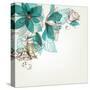 Retro Flowers Vector Illustration-Danussa-Stretched Canvas