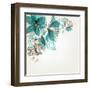 Retro Flowers Vector Illustration-Danussa-Framed Art Print