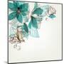 Retro Flowers Vector Illustration-Danussa-Mounted Art Print