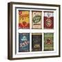 Retro Food Cans Collection-Lukeruk-Framed Art Print