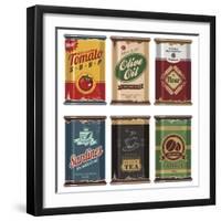 Retro Food Cans Collection-Lukeruk-Framed Art Print