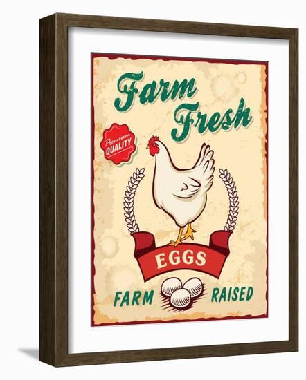 Retro Fresh Eggs Poster Design-Catherinecml-Framed Art Print