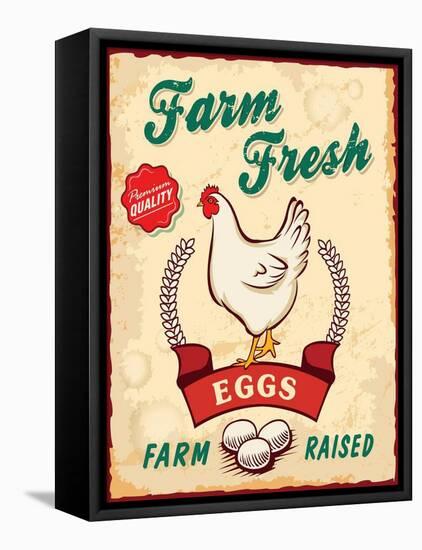 Retro Fresh Eggs Poster Design-Catherinecml-Framed Stretched Canvas