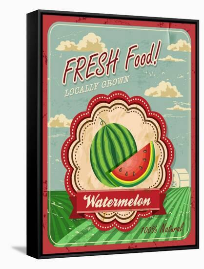 Retro Fresh Food Poster Design-Catherinecml-Framed Stretched Canvas