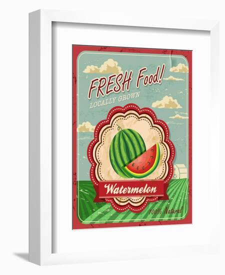 Retro Fresh Food Poster Design-Catherinecml-Framed Art Print