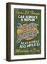 Retro Garage Ad - Vintage Wooden Sign-Lantern Press-Framed Art Print