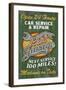 Retro Garage Ad - Vintage Wooden Sign-Lantern Press-Framed Art Print