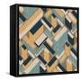 Retro Geometric City-pashabo-Framed Stretched Canvas