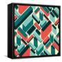 Retro Geometric City-pashabo-Framed Stretched Canvas