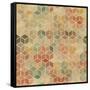 Retro Geometric Cube Pattern-incomible-Framed Stretched Canvas