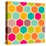 Retro Geometric Hexagon Pattern-Victoria Kalinina-Stretched Canvas