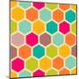 Retro Geometric Hexagon Pattern-Victoria Kalinina-Mounted Art Print