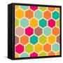 Retro Geometric Hexagon Pattern-Victoria Kalinina-Framed Stretched Canvas