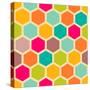 Retro Geometric Hexagon Pattern-Victoria Kalinina-Stretched Canvas
