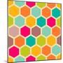 Retro Geometric Hexagon Pattern-Victoria Kalinina-Mounted Art Print