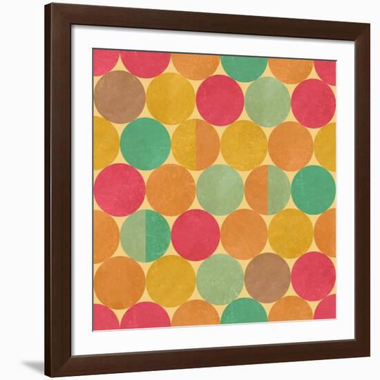 Retro Geometric Seamless Pattern With Seamless Texture-Heizel-Framed Art Print