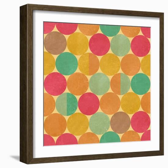 Retro Geometric Seamless Pattern With Seamless Texture-Heizel-Framed Art Print