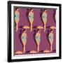 Retro Girl in Swimsuit-Romashechka-Framed Art Print