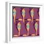 Retro Girl in Swimsuit-Romashechka-Framed Art Print