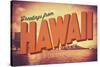 Retro Greetings from Hawaii Postcard-mrdoomits-Stretched Canvas