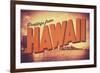 Retro Greetings from Hawaii Postcard-mrdoomits-Framed Photographic Print