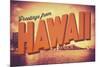 Retro Greetings from Hawaii Postcard-mrdoomits-Mounted Photographic Print