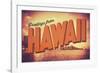 Retro Greetings from Hawaii Postcard-mrdoomits-Framed Photographic Print