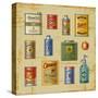 Retro Grocery Set-Oleg Iatsun-Stretched Canvas