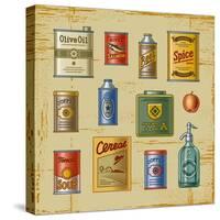 Retro Grocery Set-Oleg Iatsun-Stretched Canvas