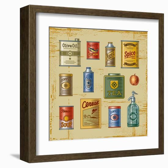 Retro Grocery Set-Oleg Iatsun-Framed Art Print