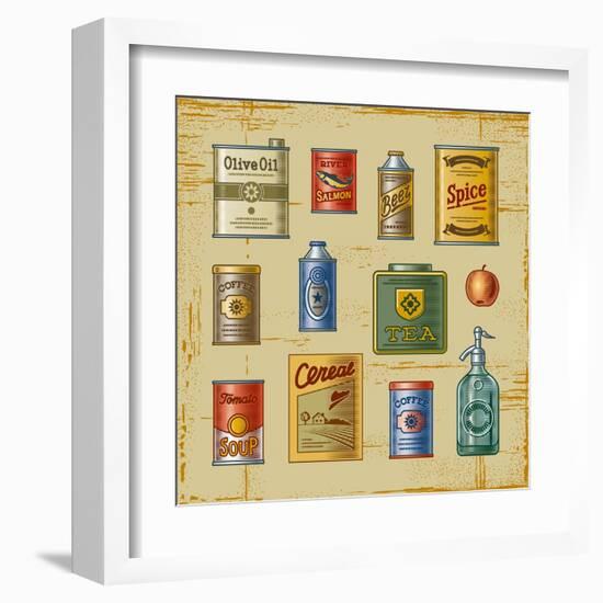 Retro Grocery Set-Oleg Iatsun-Framed Art Print