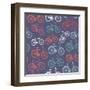 Retro Hipster Bicycle Pattern-cienpies-Framed Art Print