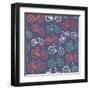 Retro Hipster Bicycle Pattern-cienpies-Framed Art Print