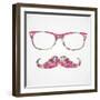 Retro Hipster Face Geometric Icons-cienpies-Framed Art Print