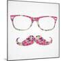Retro Hipster Face Geometric Icons-cienpies-Mounted Art Print