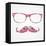 Retro Hipster Face Geometric Icons-cienpies-Framed Stretched Canvas