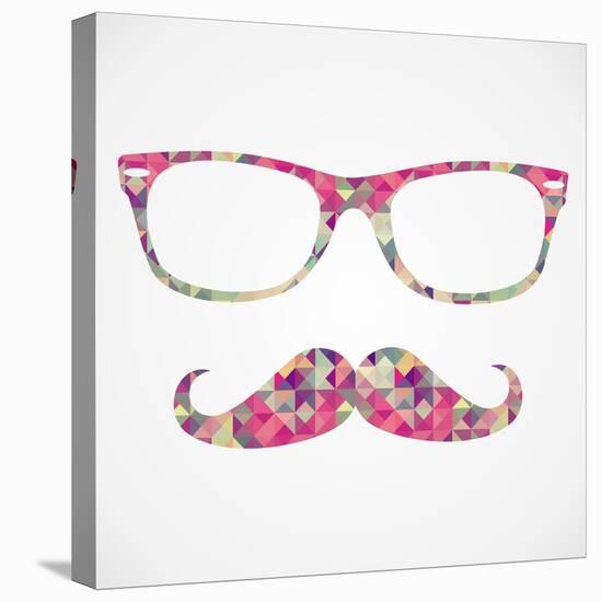 Retro Hipster Face Geometric Icons-cienpies-Stretched Canvas