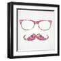 Retro Hipster Face Geometric Icons-cienpies-Framed Art Print